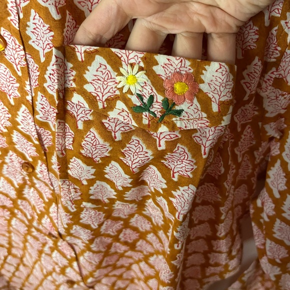 Emerson Fry Orange and White Patterned Blouse - Picture 11 of 16